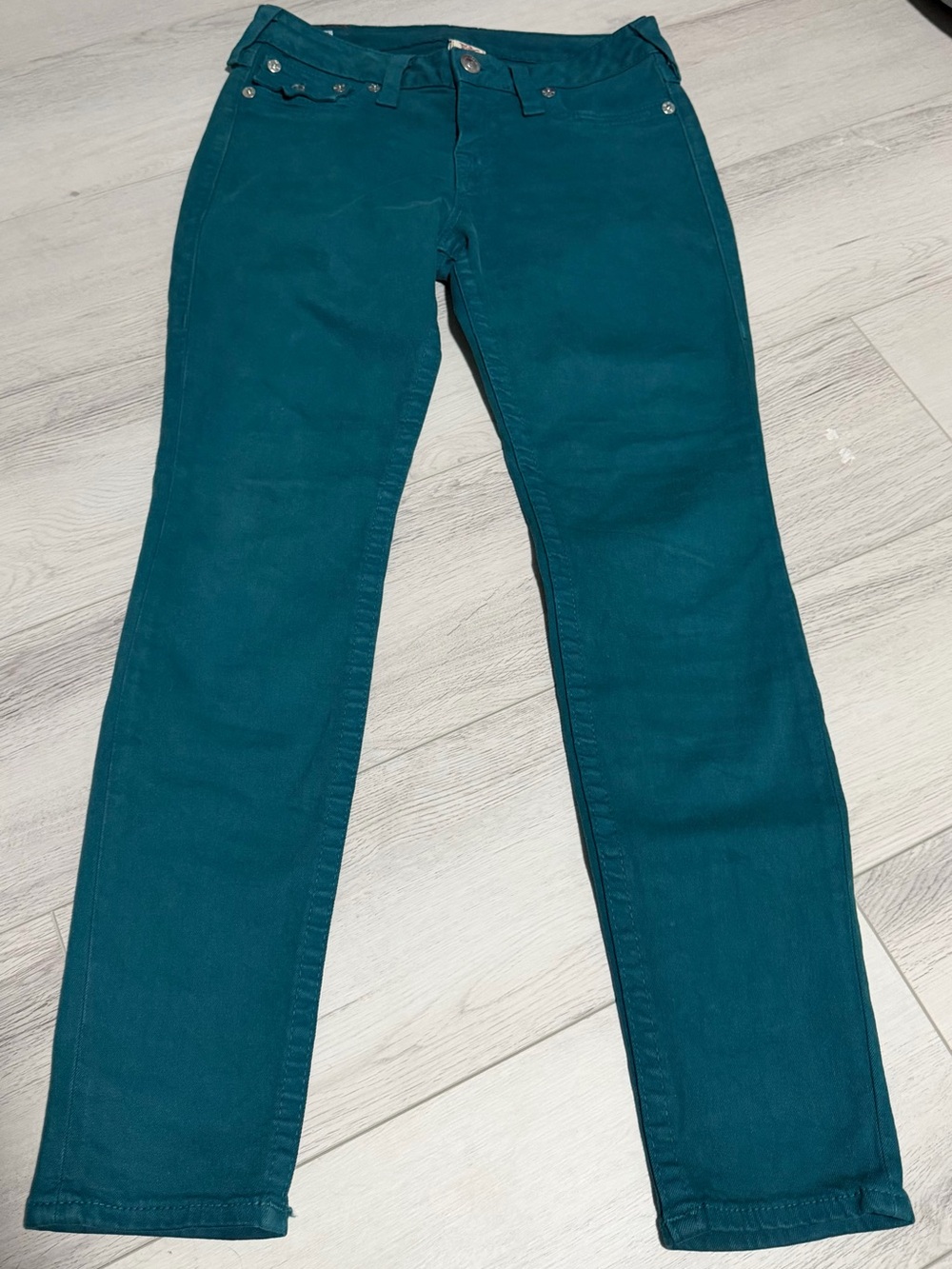 True Religion Teal Skinny Jeans
